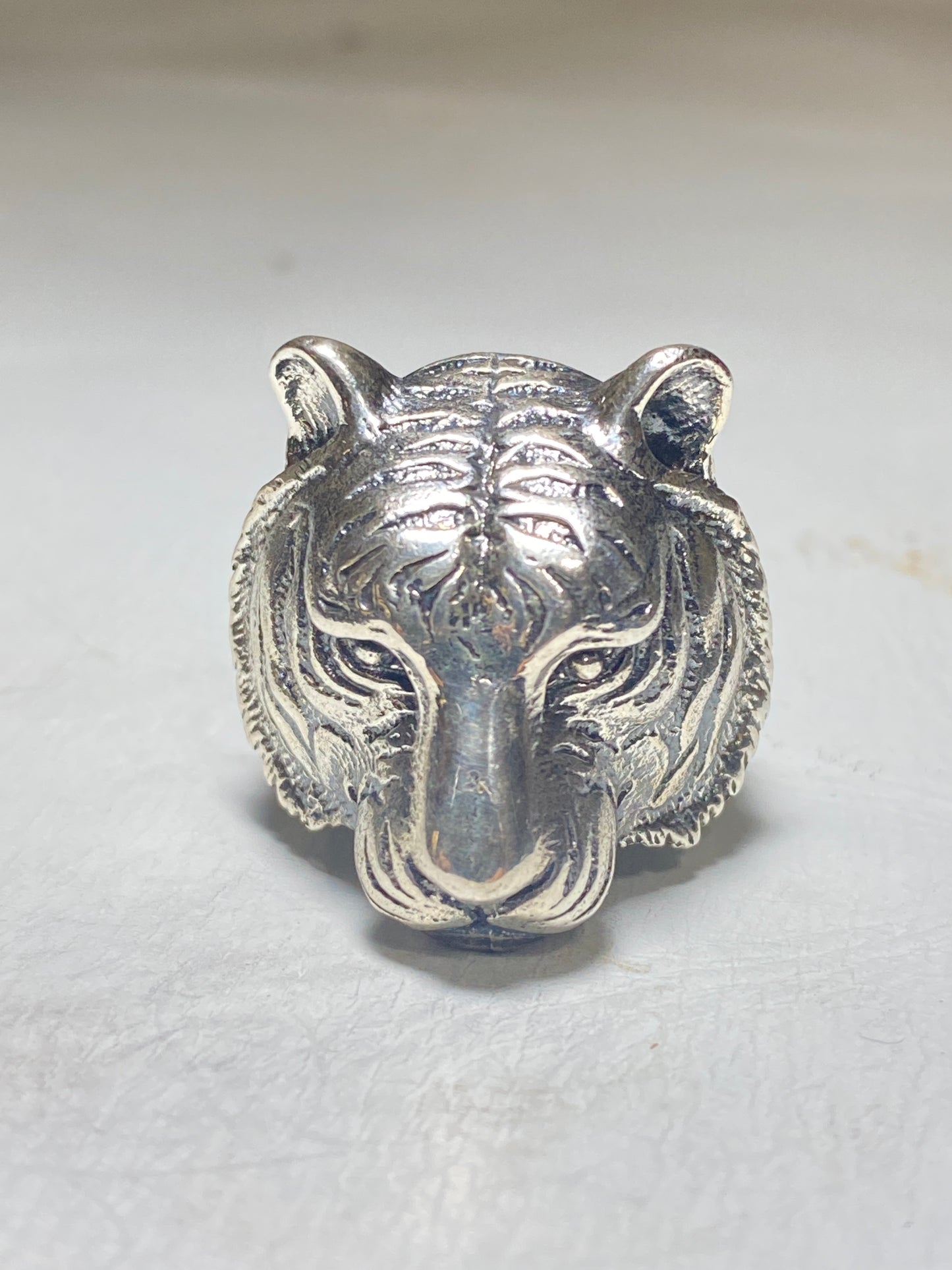 Tiger ring Big Cat  sterling silver Biker band men