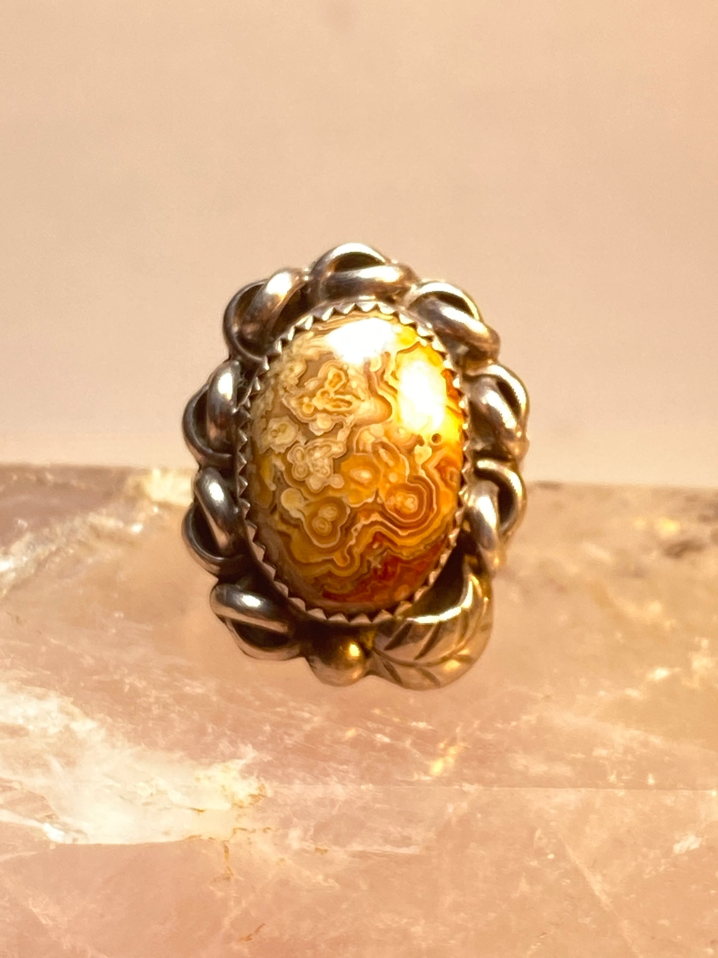 agate ring southwest leaf sterling silver women girls