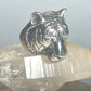 Tiger ring Big cat band sterling silver women