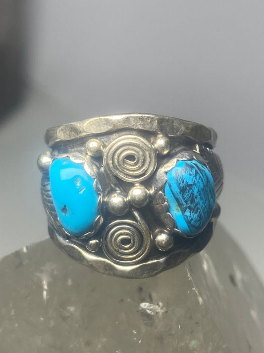 Turquoise ring Navajo leaves southwest women men
