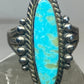 Turquoise ring long boho sterling silver women girls