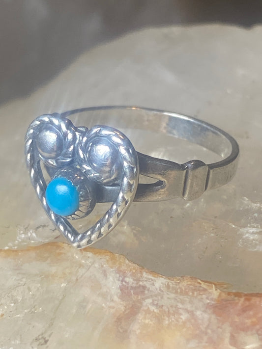Turquoise ring size 5.75 Bell Trading Heart southwest band sterling silver women girls