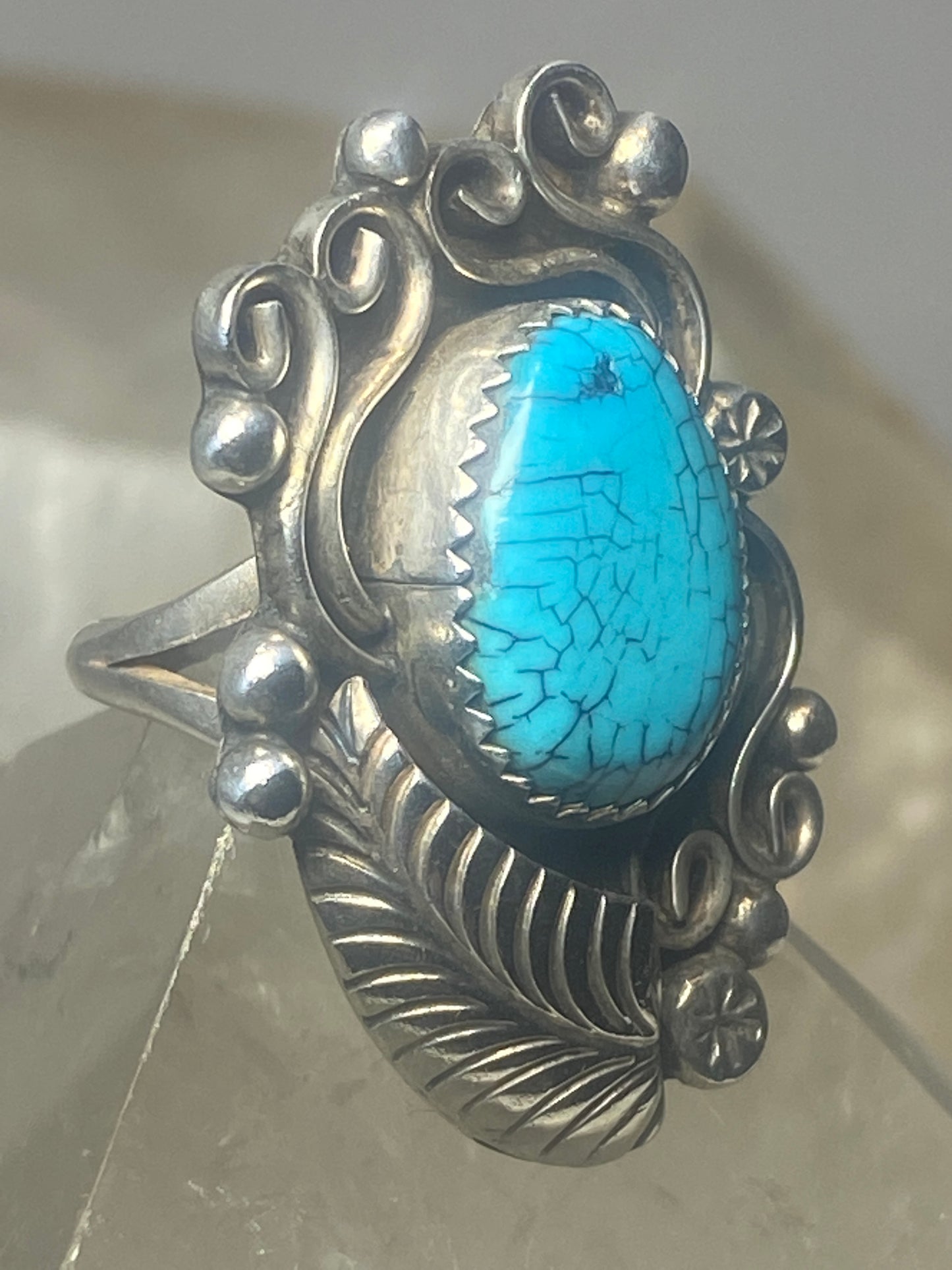 Turquoise ring southwest sterling silver women