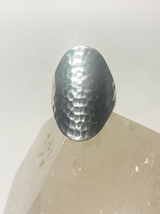 Knuckle ring cigar band hammered sterling silver women girls