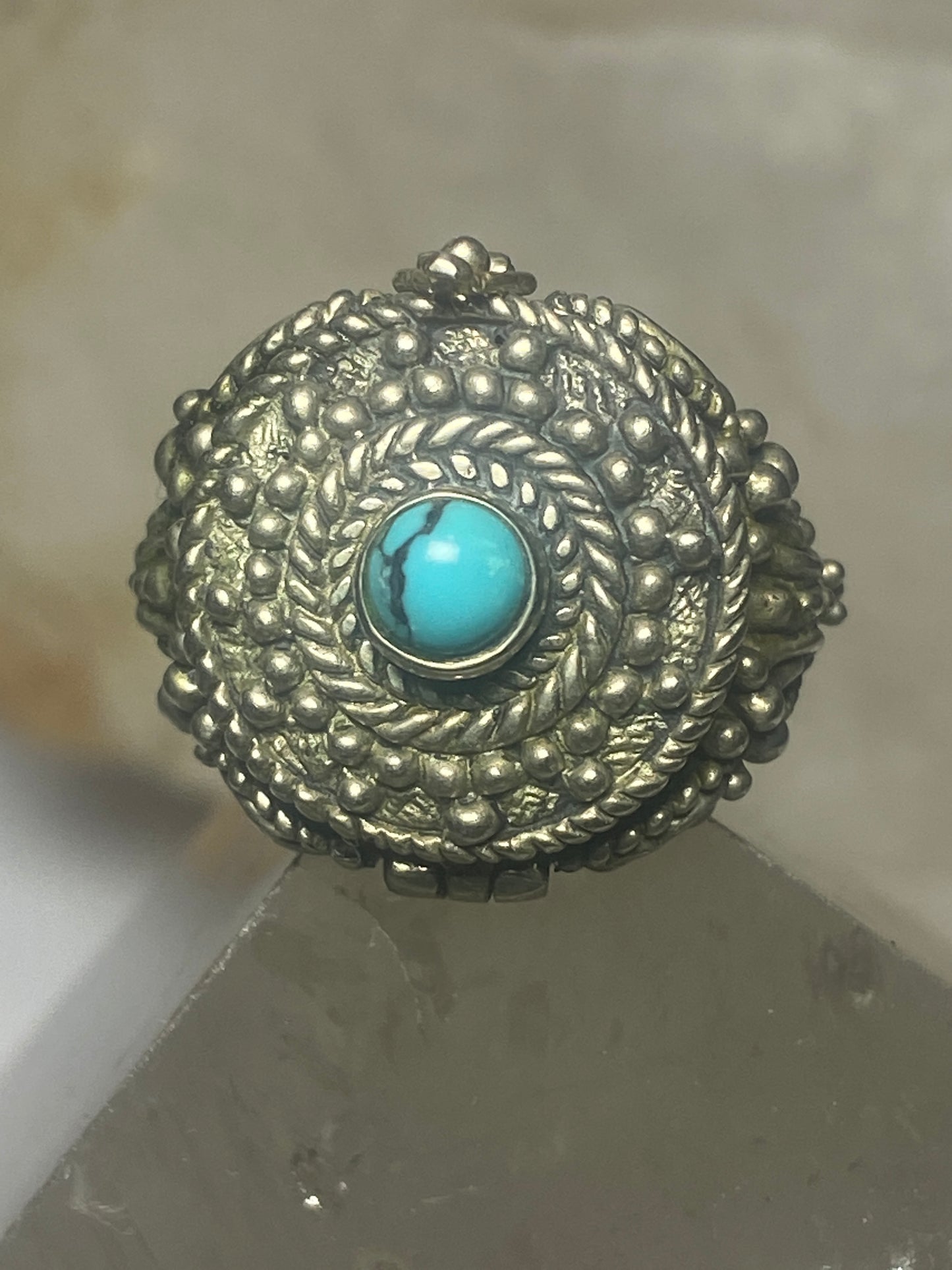 Poison ring boho turquoise sterling silver women