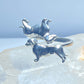 Mini Dachshund Ring  dog band sterling silver women girls