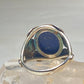 Blue Lapis ring southwest leaves floral  sterling silver women