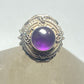 Poison ring beaded amethyst pinky sterling silver women girl
