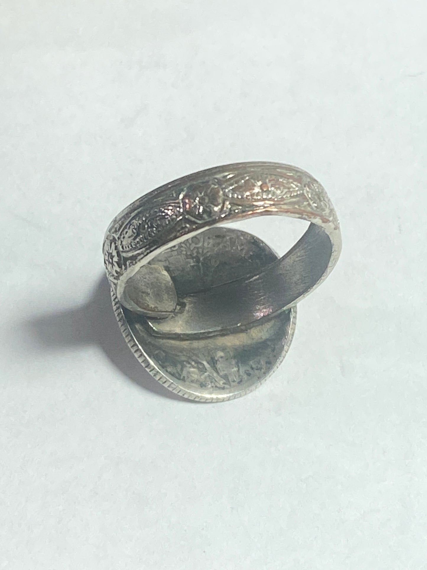 Dime ring Mercury coin 1941 messenger band women