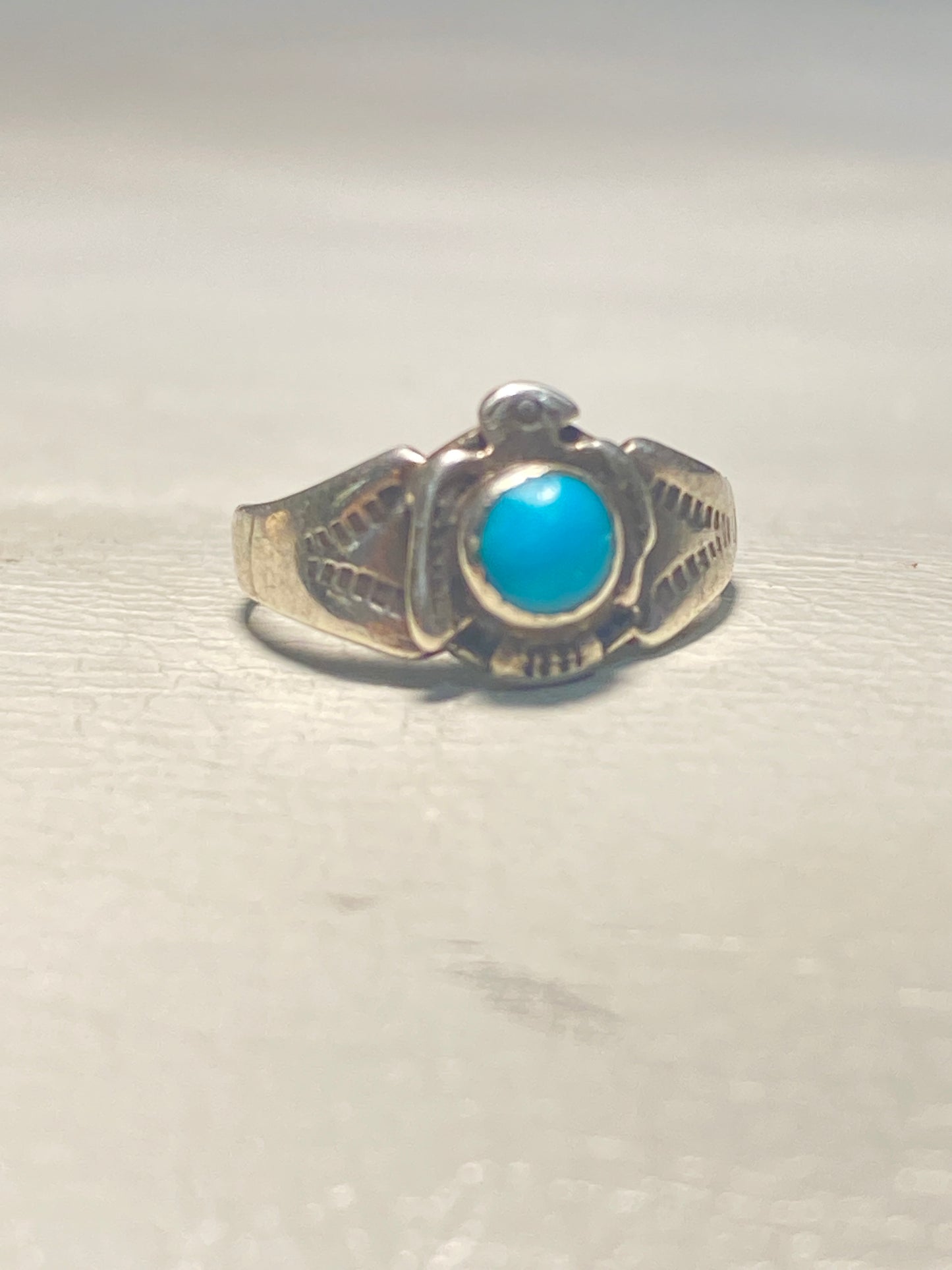 Phoenix Ring Navajo Turquoise baby band sterling silver girls women