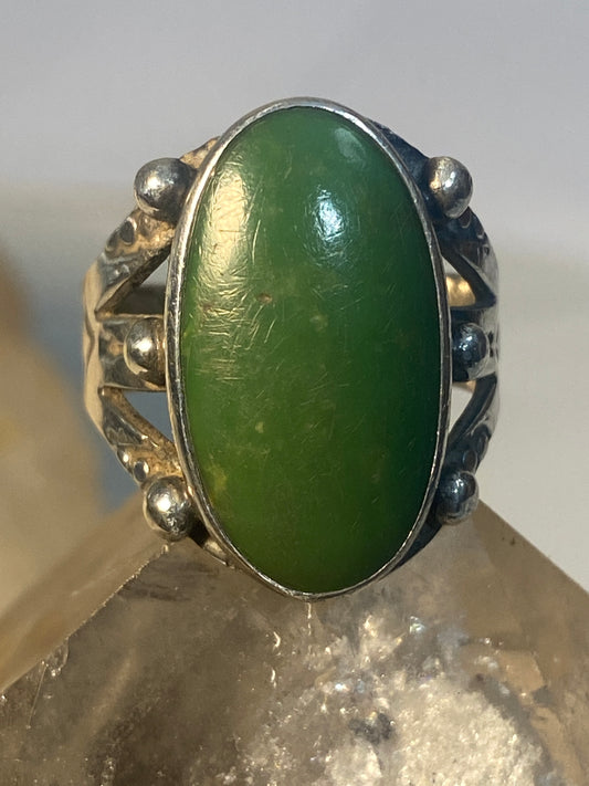 Green stone  ring arrows southwest sterling silver women girls