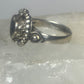 Heart poison ring size 7 onyx band sterling silver women