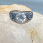 Heart ring size 7.50 love band cocktail sterling silver women