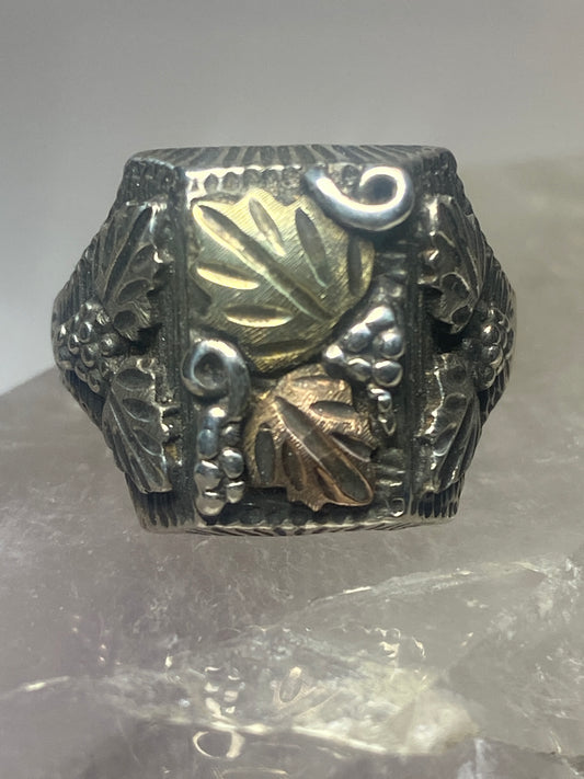 Black Hills Gold ring  leaves band sterling silver women men