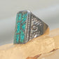 Turquoise mosaic ring size 7.75 sterling silver Tribal southwest women men