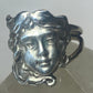 Face ring Art Deco figurative band sterling silver women