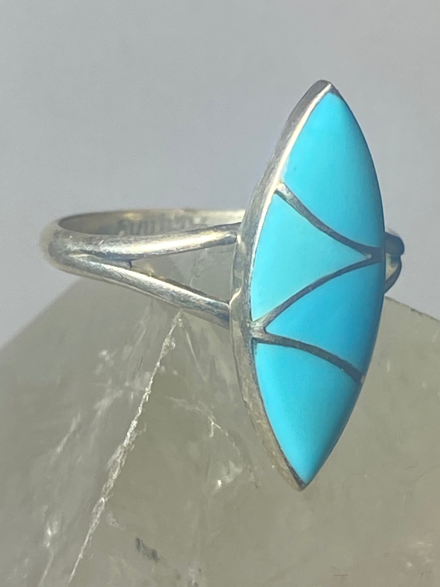 Long Turquoise Ring southwest pinky sterling silver women girls