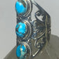 Long Turquoise ring knuckle band sterling silver women girls