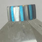 Turquoise MOP ring southwest band sterling silver women girls