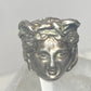 Face ring size 5.25 Art Deco sterling silver face with birds