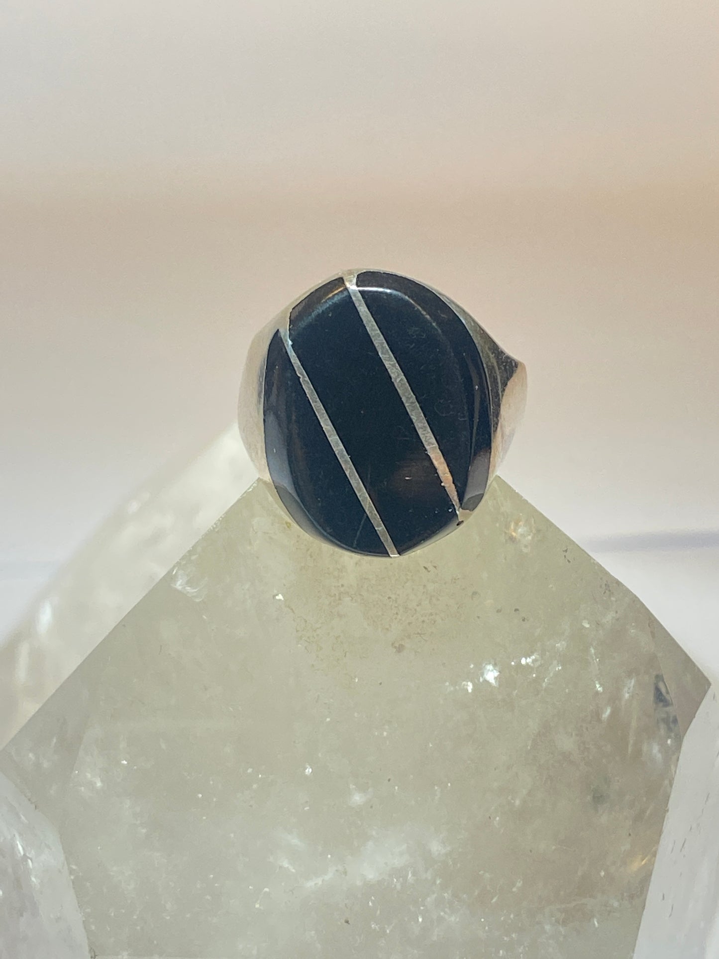 Onyx ring size 10.25 Mexico Mexican sterling silver women  men