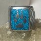 Bear paw ring southwestern turquoise chips  sterling silver women men