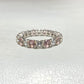 Eternity band pink clear crystal stacker band ring sterling silver women girls