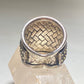 Cigar band size 6.75 wide marcasites woven ring sterling silver women girls