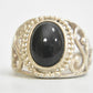 Onyx ring vintage filigree ring women sterling silver Size  5.25
