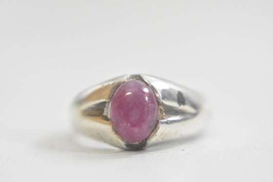 Ruby ring solitaire sterling silver stacker women size 6.50