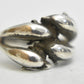 Dolphin ring four dolphins pinky band sterling silver women Size 4.5