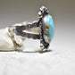 Turquoise ring Navajo women girls stamped band sterling silver