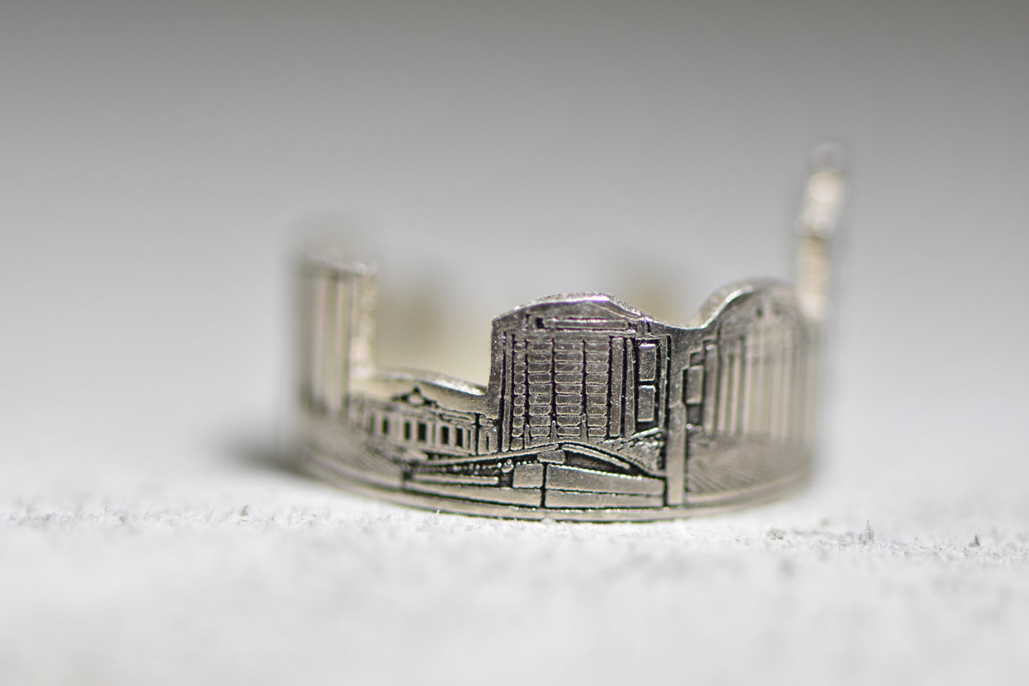 Urban Jungle ring Skyscrapers Cityscape band women girls  sterling silver