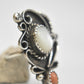 Mother of Pearl Ring Coral Navajo MOP Sterling Silver band size 4.5