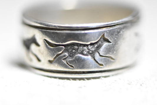 Wolf ring coyote band southwest women pinky sterling silver boys girls