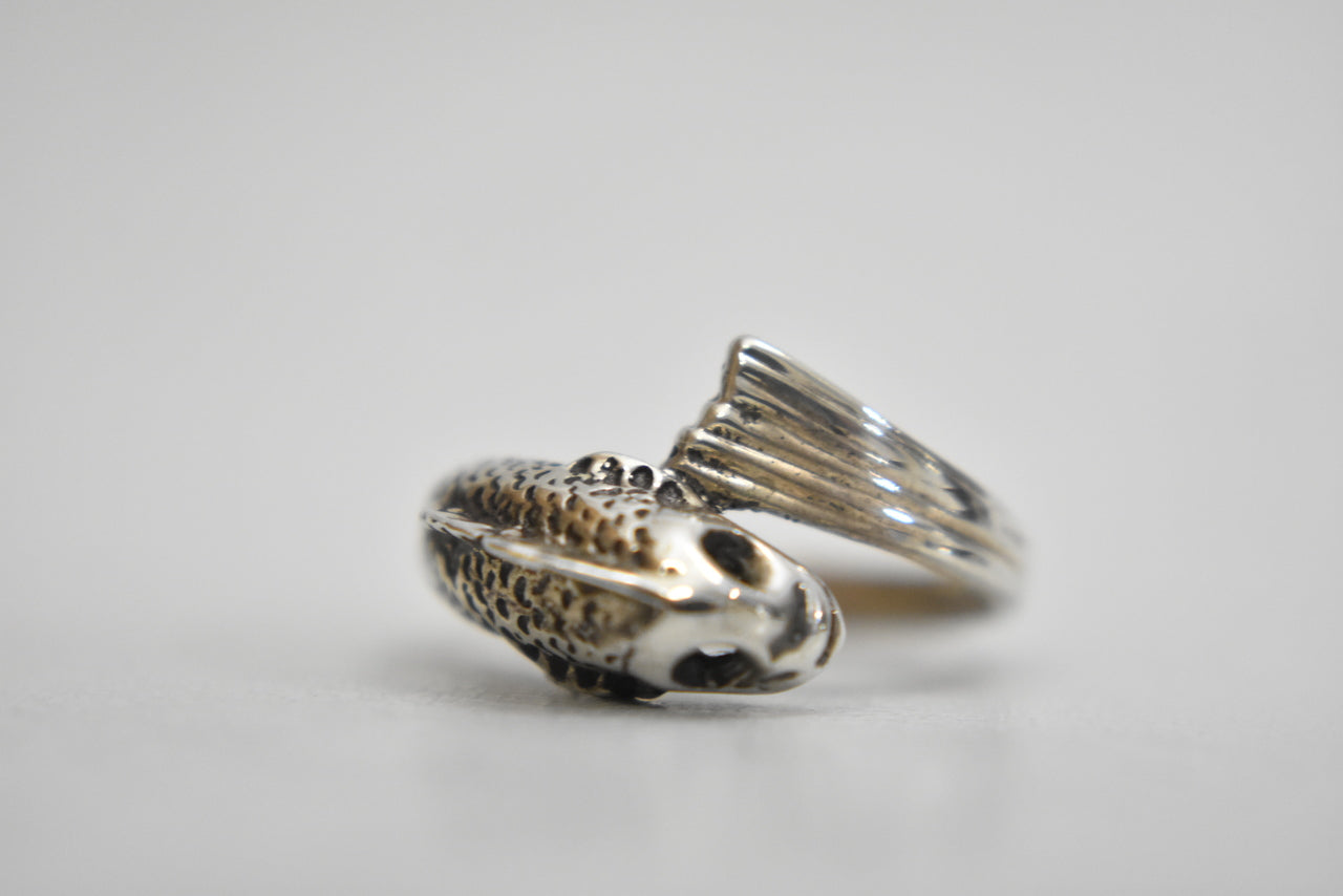 Dolphin ring single dolphin ocean seas band sterling silver women Size   6.50