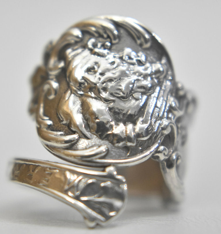 Santa Spoon Ring Merry Xmas holiday bell in sterling silver size 6.75