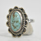 Turquoise ring Navajo southwestern Sterling Silver size 2.50
