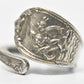 Aquarius Water Capricorn Sterling Silver Spoon Ring Size 6