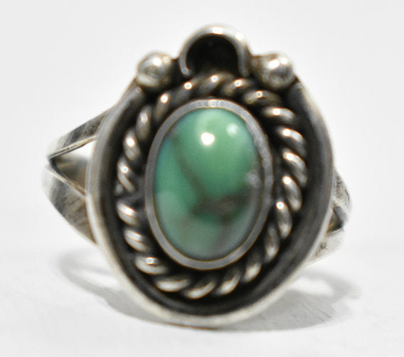 Navajo Ring Turquoise Sterling Silver  Girls Ring Size 6.50