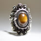 Poison ring Size 6 Sterling Tiger Eye Mexican Sterling Silver women