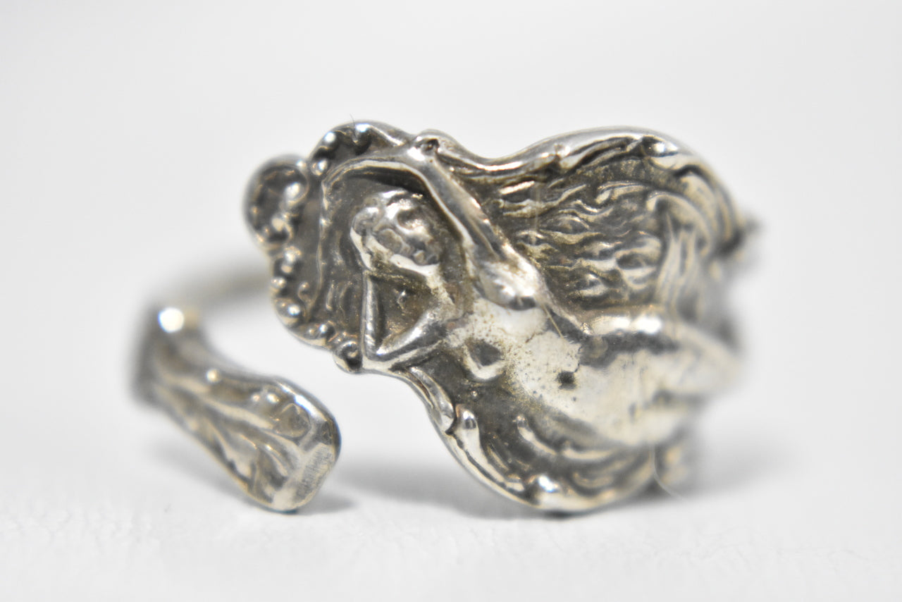 Vintage Venus Venus Spoon Ring Naked Lady Maiden Sterling Silver Size  8                                       8