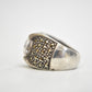 chunky ring size 5.50 cocktail crystal marcasites sterling silver women