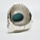 Turquoise ring cigar band  sterling silver women  Size 7 AS IS