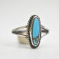 Turquoise ring Navajo girl pinky sterling silver  women Size 5.50