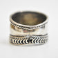 cigar band Size  7.75 wide thumb ring sterling silver women