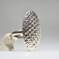 long silver ring textured sterling silver boho women