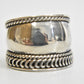 cigar band Size  7.75 wide thumb ring sterling silver women