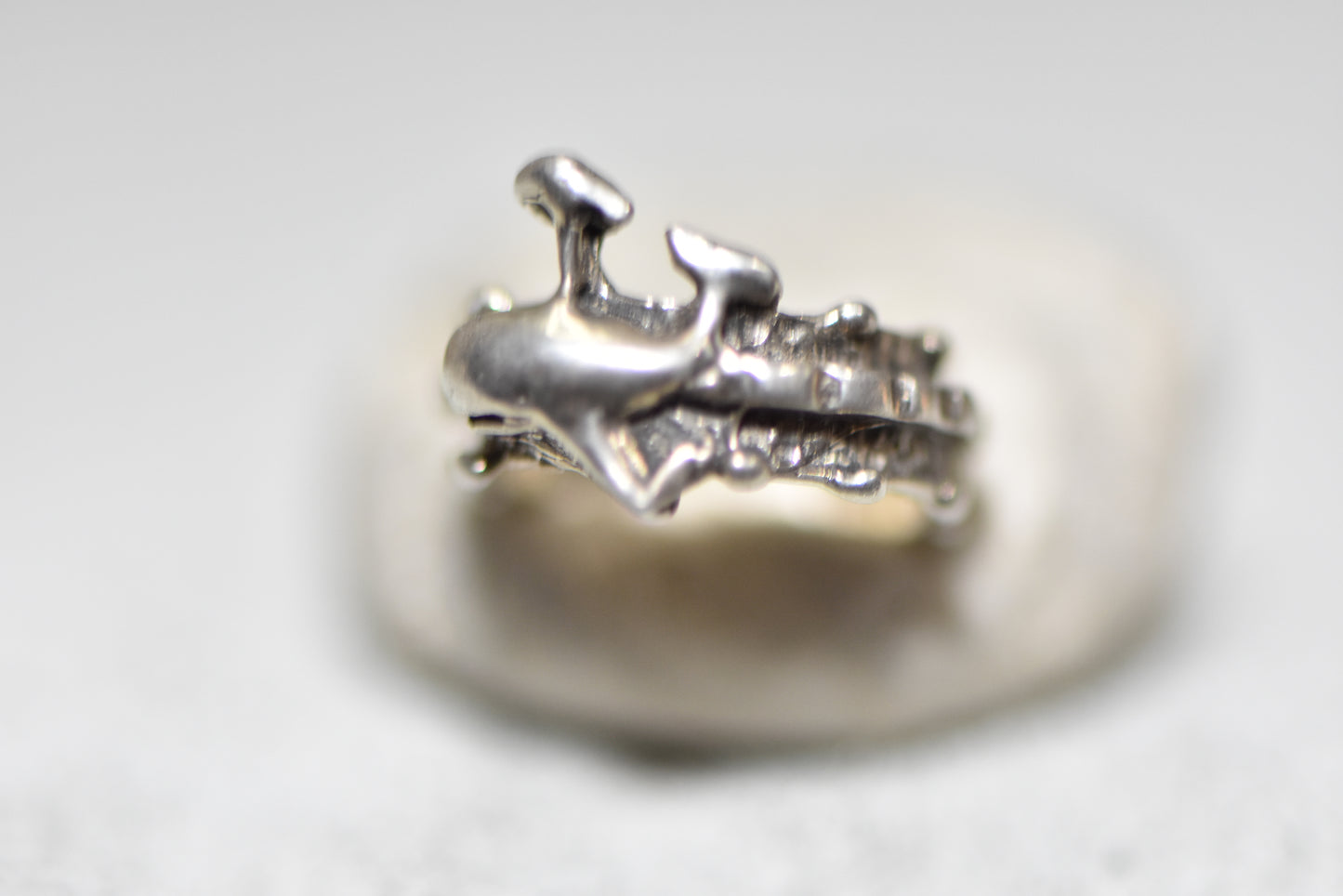 Whale toe ring girl band women sterling silver