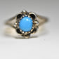 Turquoise ring Navajo pinky sterling silver children women girls baby f